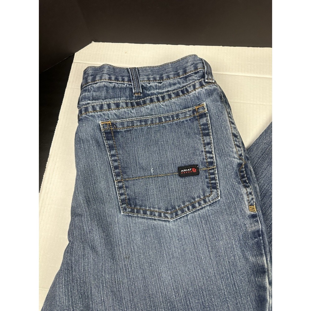Ariat FR M3 Jeans Mens 46x30 Loose Straight Light Blue Denim Work Fire Resistant - Picture 2 of 9